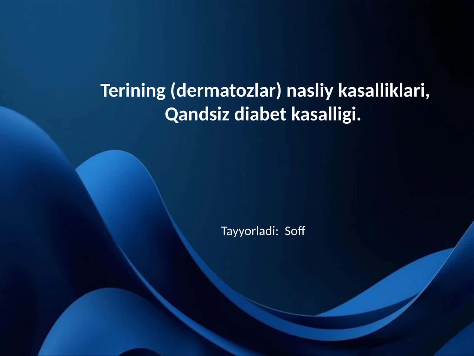 Terining (dermatozlar) nasliy kasalliklari, Qandsiz diabet kasalligi 1
