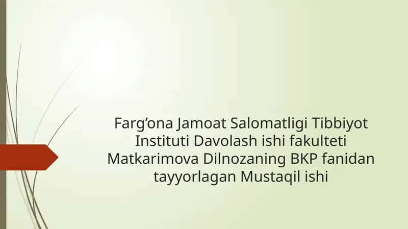 Mustaqilishi Bolalardagi Surunkali Infektsiya O'choqlari 1