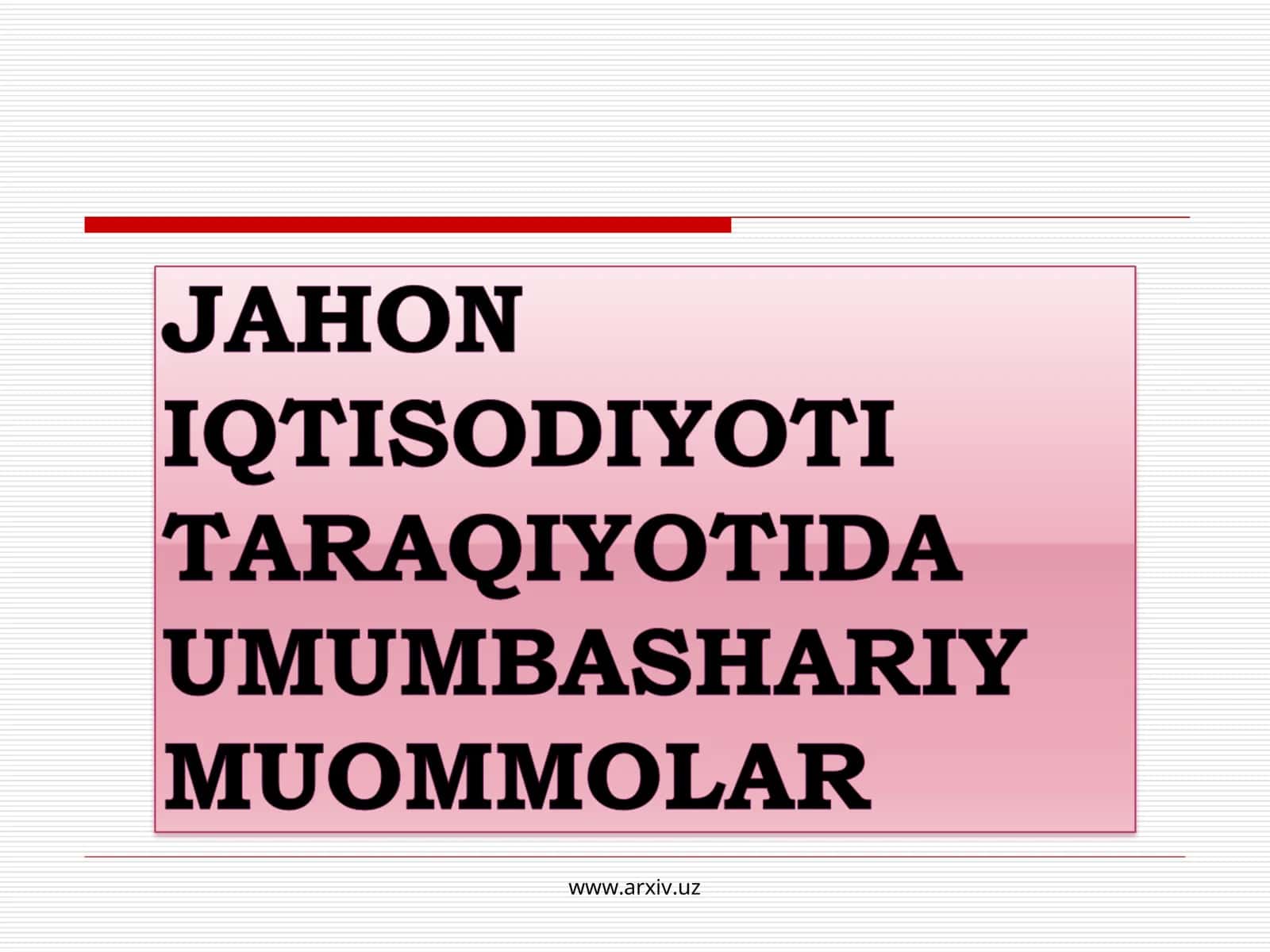 Urbanizasiya jarayonlari va ekologik muhit 1