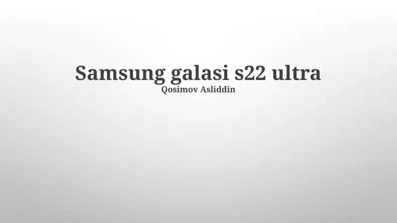 Samsung Galaxy S22 Ultra 1
