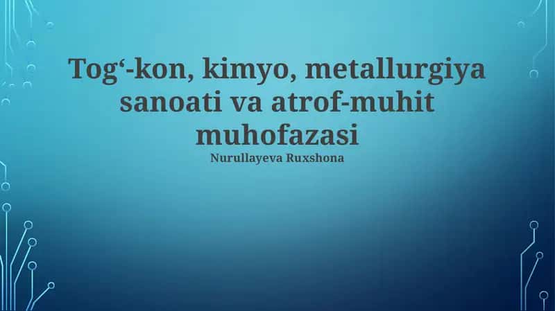 Atrof-muhit muhofazasi va uning ahamiyati 1