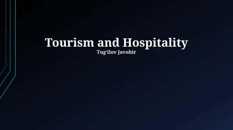 The Landscape of Tourism and Hospitality: Past, Present, and Future 1