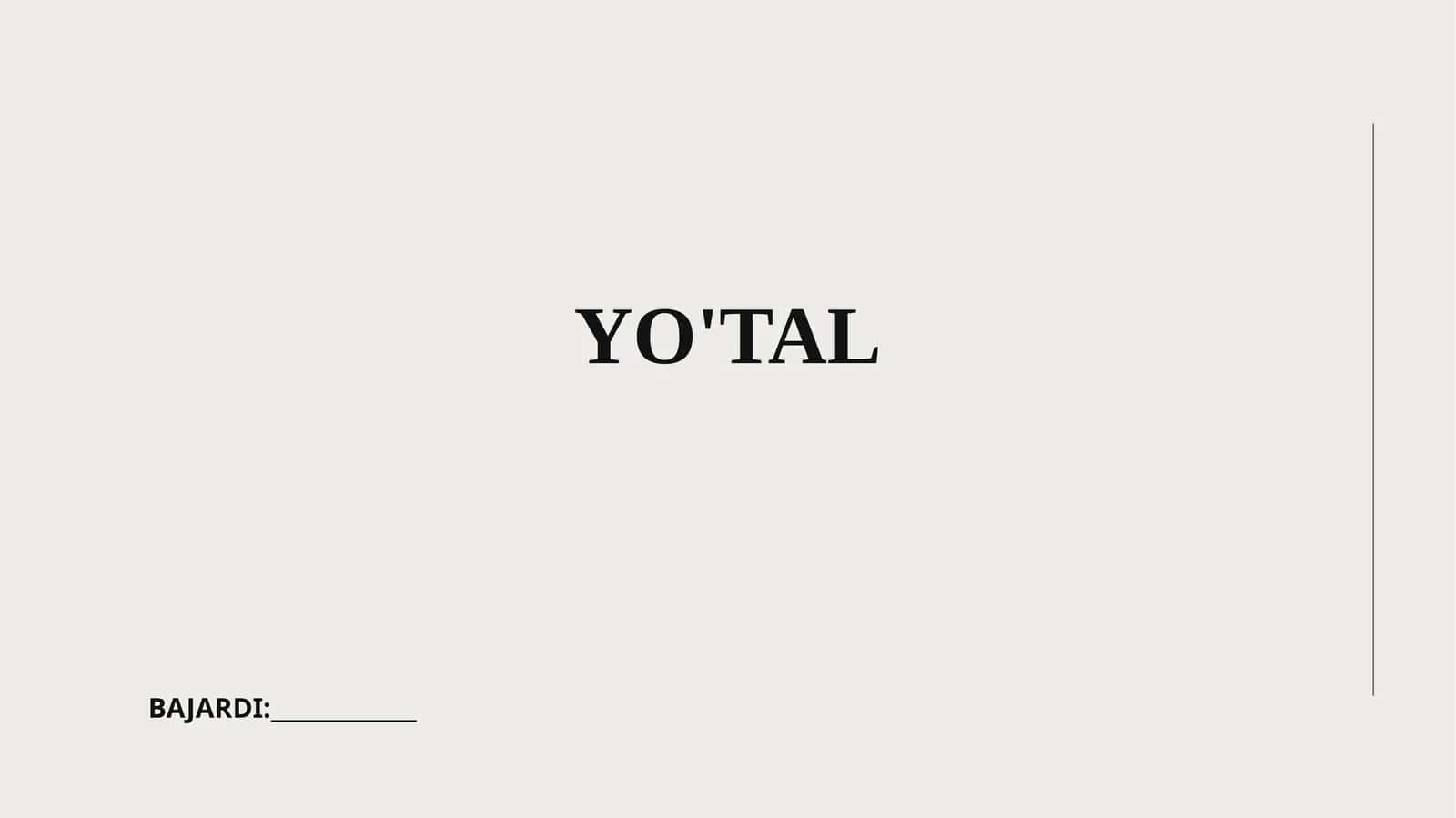 Yo'tal 1