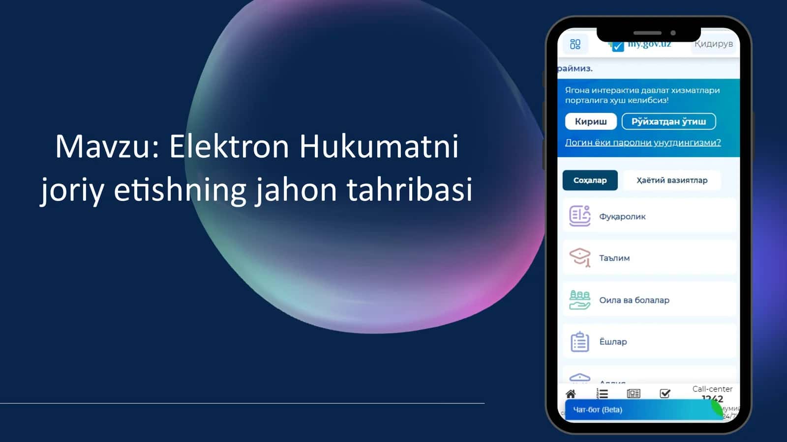 Elektron Hukumatni joriy etishning jahon tahribasi 1
