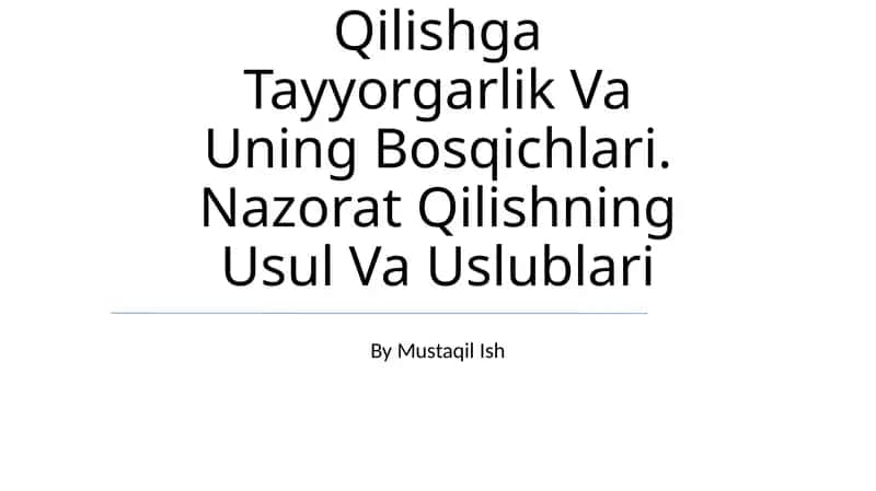 Nazorat Qilishning Maqsadi, Vazifalari Va Unga Qo'Yiladigan Talablar 1