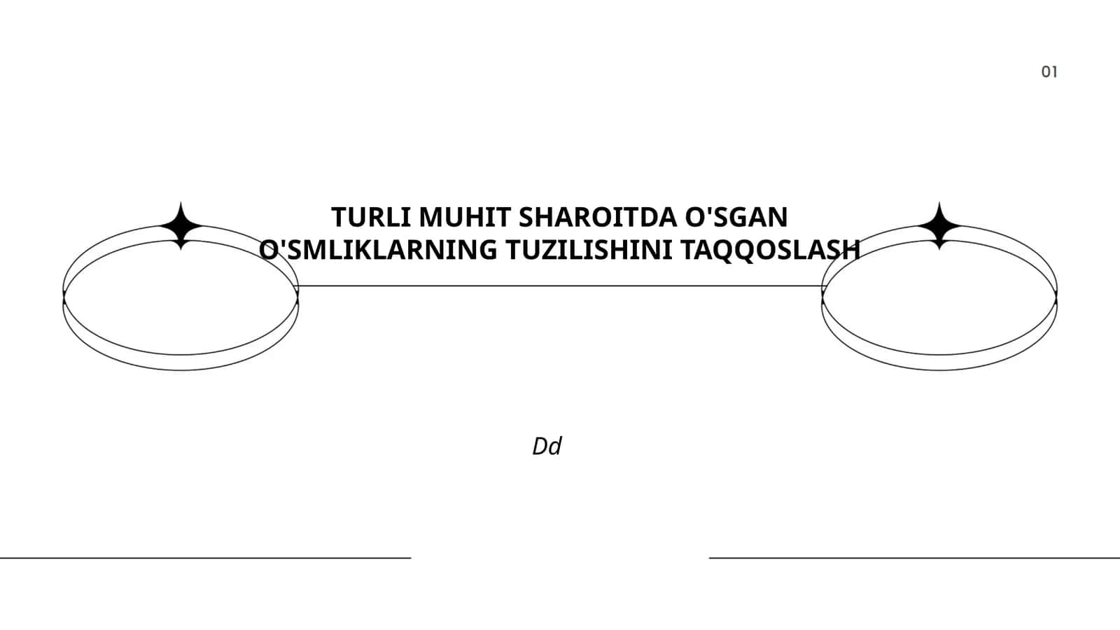 TURLI MUHIT SHAROITDA O'SGAN O'SMLIKLARNING TUZILISHINI TAQQOSLASH 1