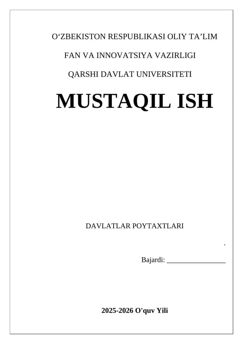 Davlatlarning poytaxtlarni tanlash mezonlari 1