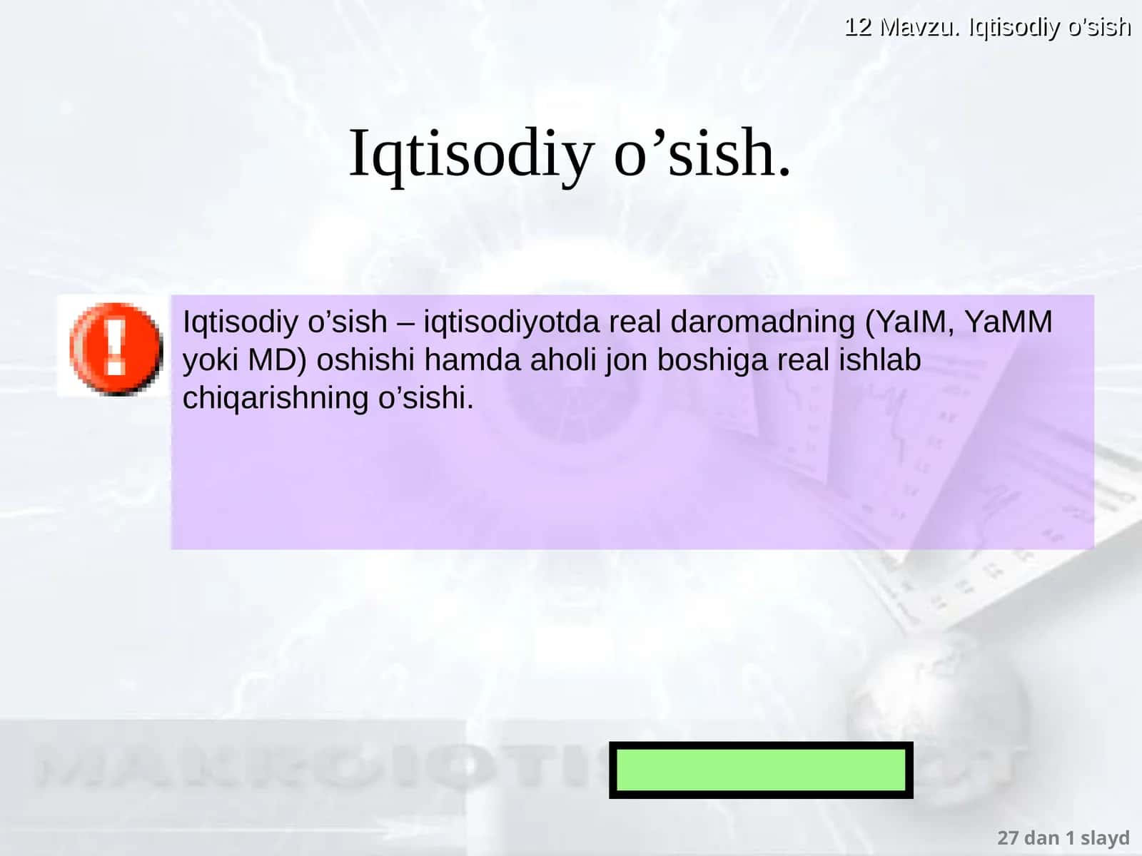 Iqtisodiy o’sish 1