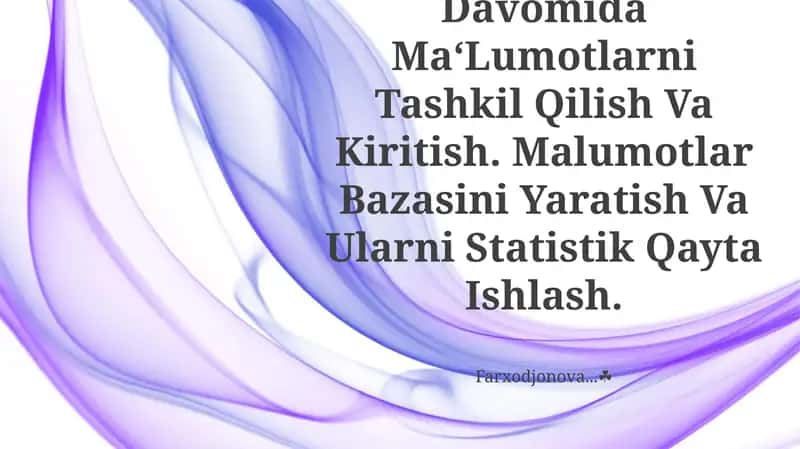 Tiibiy-Biologik Massalalarni Yechish Davomida Ma'Qliyotlarni Tashkil Qilish Va Kiritish 1