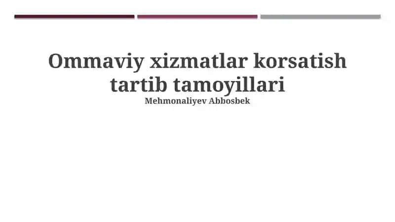 Xizmat ko'rsatish standartlari