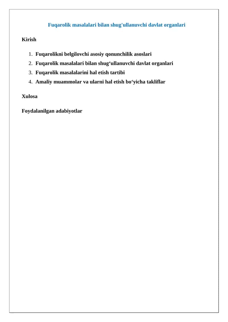 Fuqarolik masalalari bilan shug'ullanuvchi davlat organlari 1