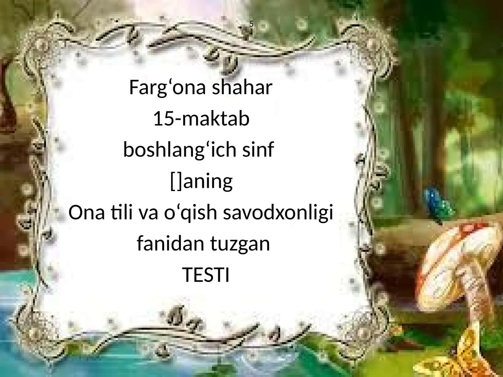 Ona tili va o‘qish savodxonligi fanidan tuzgan TESTI 1