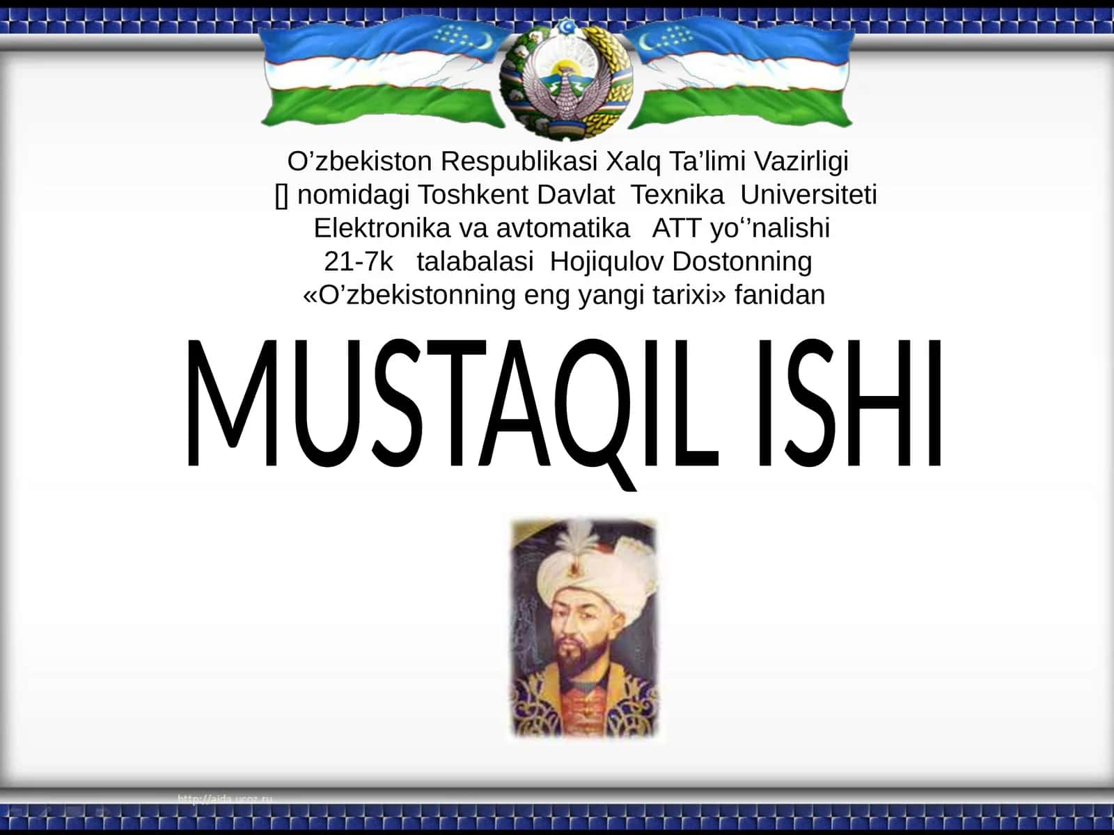 "O’zbekistonning eng yangi tarixi" 1