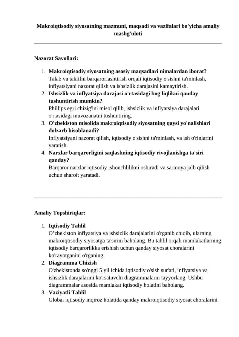 Makroiqtisodiy siyosat 1