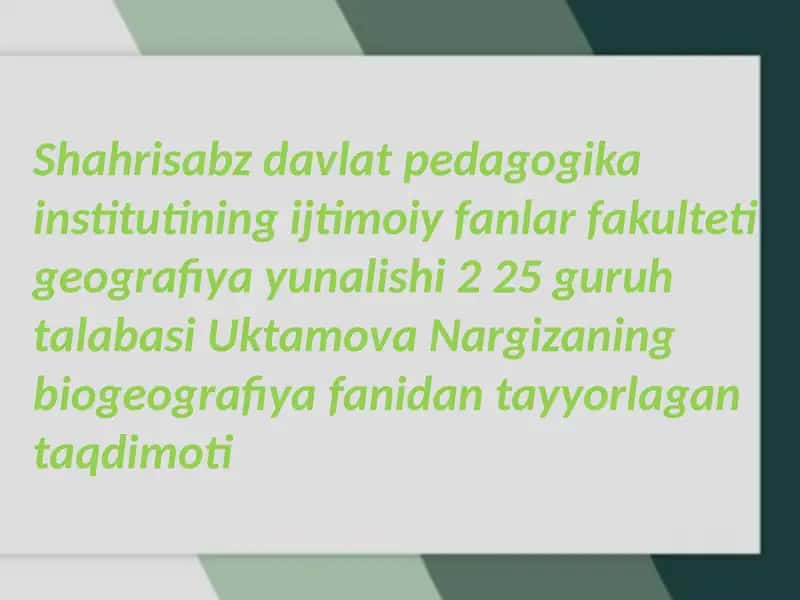 Biologik xilma-xillik 1