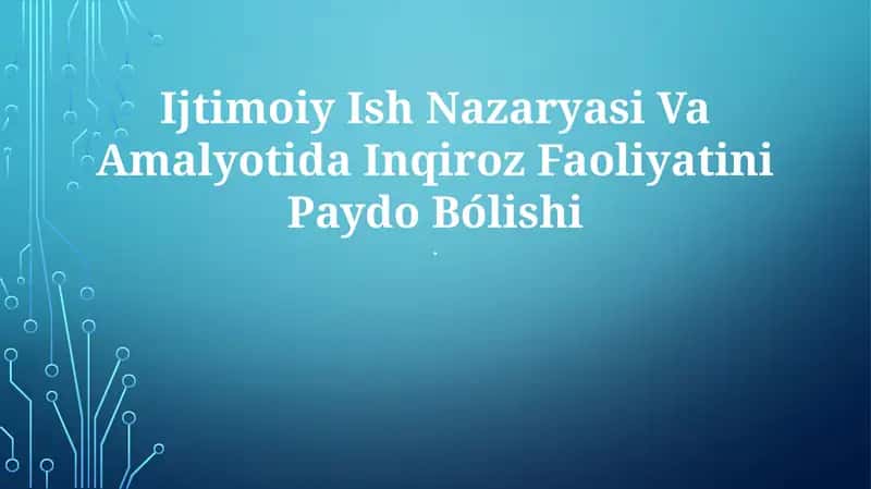 Ijtimoiy Ish Nazaryasi Va Amalyotida Inqiroz Faoliyatini Paydo Bólishi 1