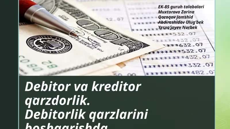 Debitorlik va Kreditorlik 1