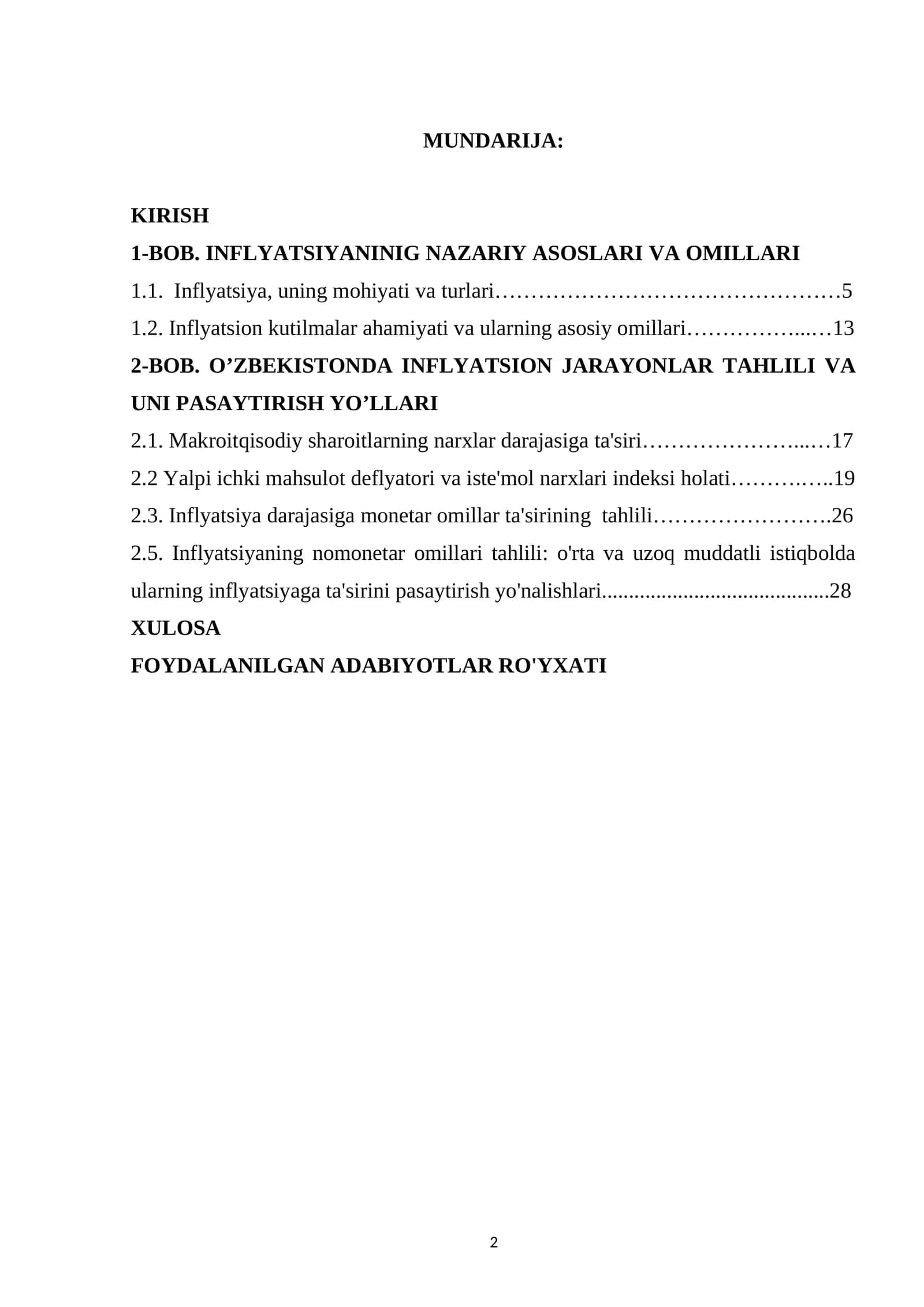 Foydalanilgan adabiyotlar ro'yhati 1