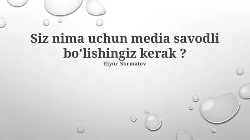 Media savodxonligi 1