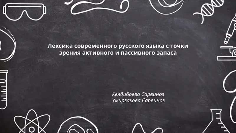 Лексика современного русского языка с точки зрения активного и пассивного запаса 1