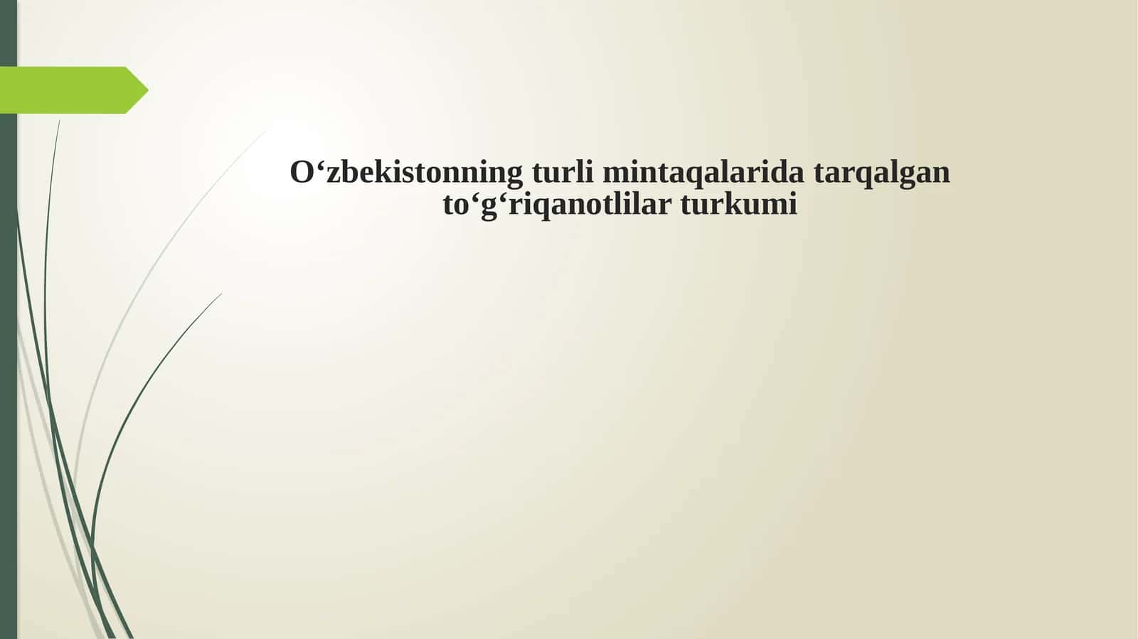 To‘g‘riqanotlar turkumi 1