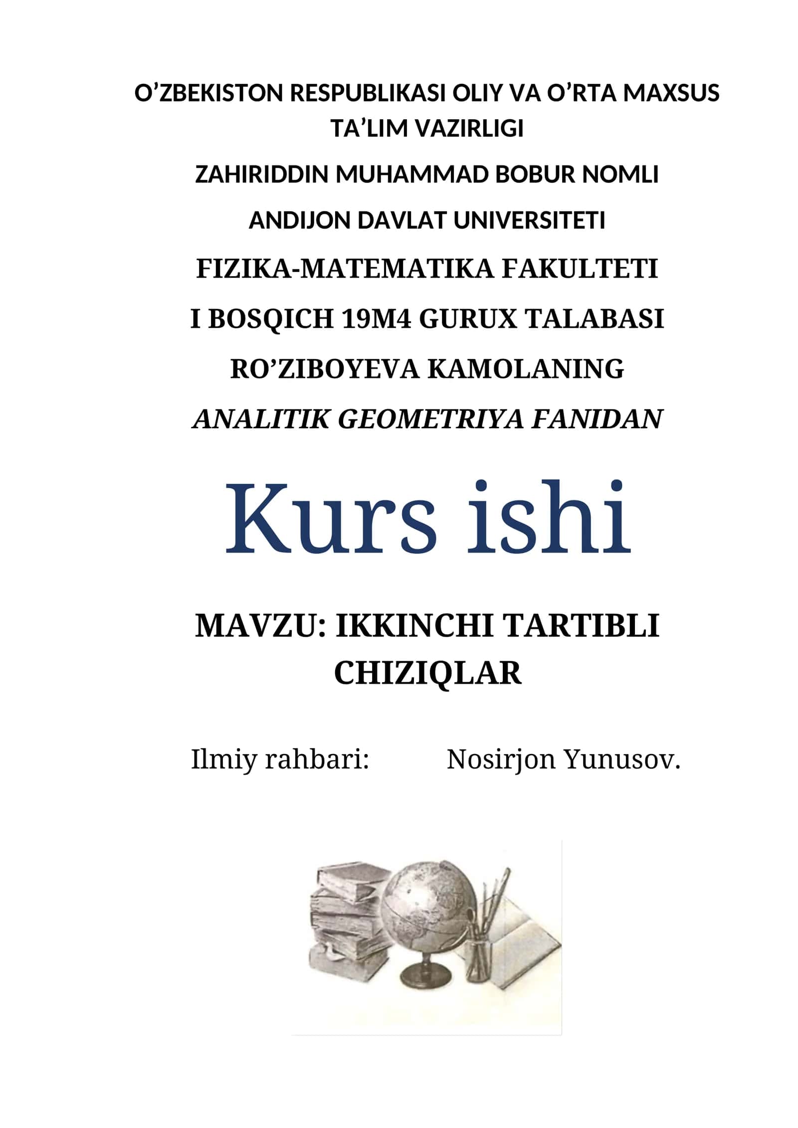 IKKINCHI TARTIBLI CHIZIQLAR 1