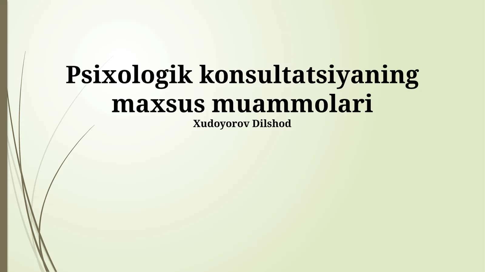Psixologik konsultatsiyaning maxsus muammolari 1