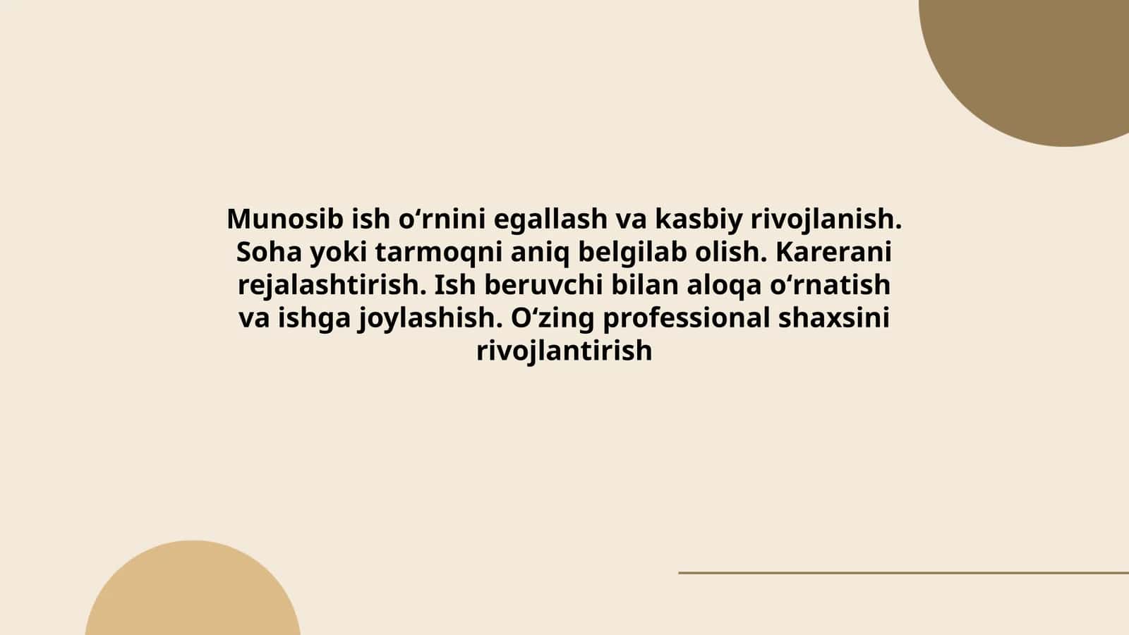 Kasbiy rivojlanish 1