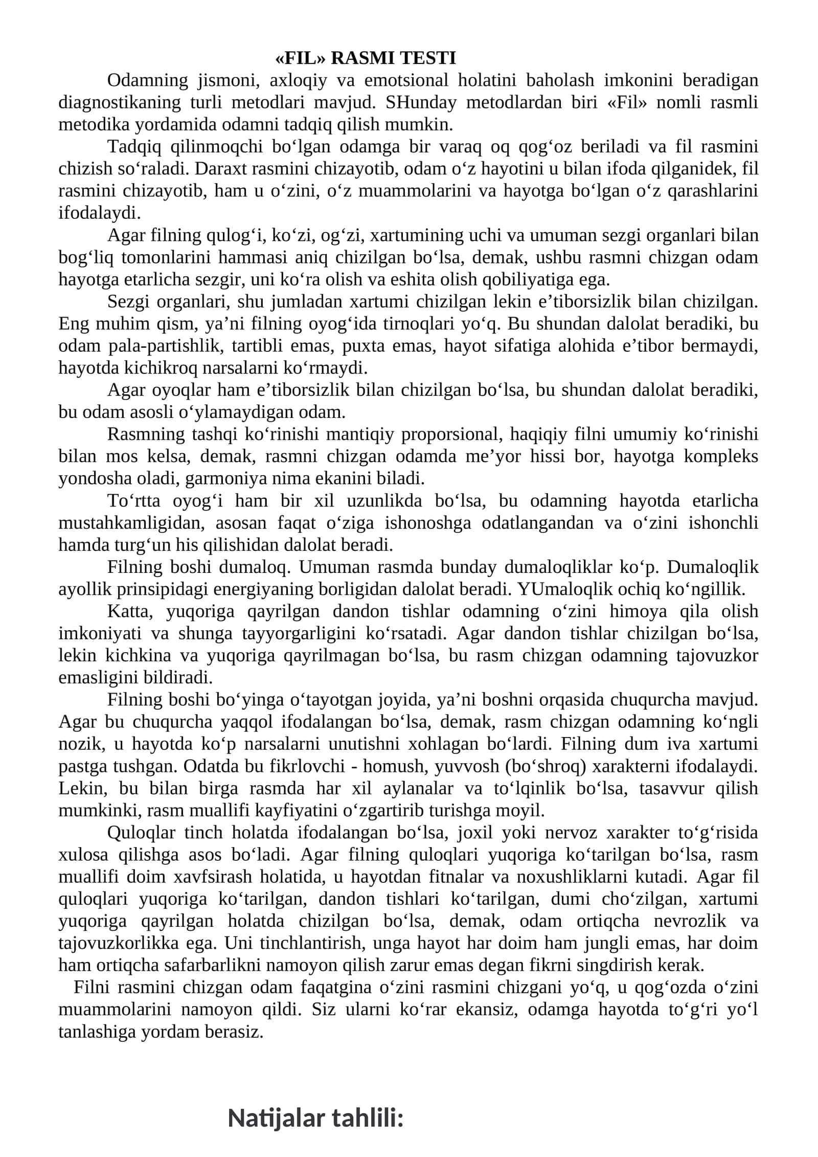FIL RASMI TESTI 1