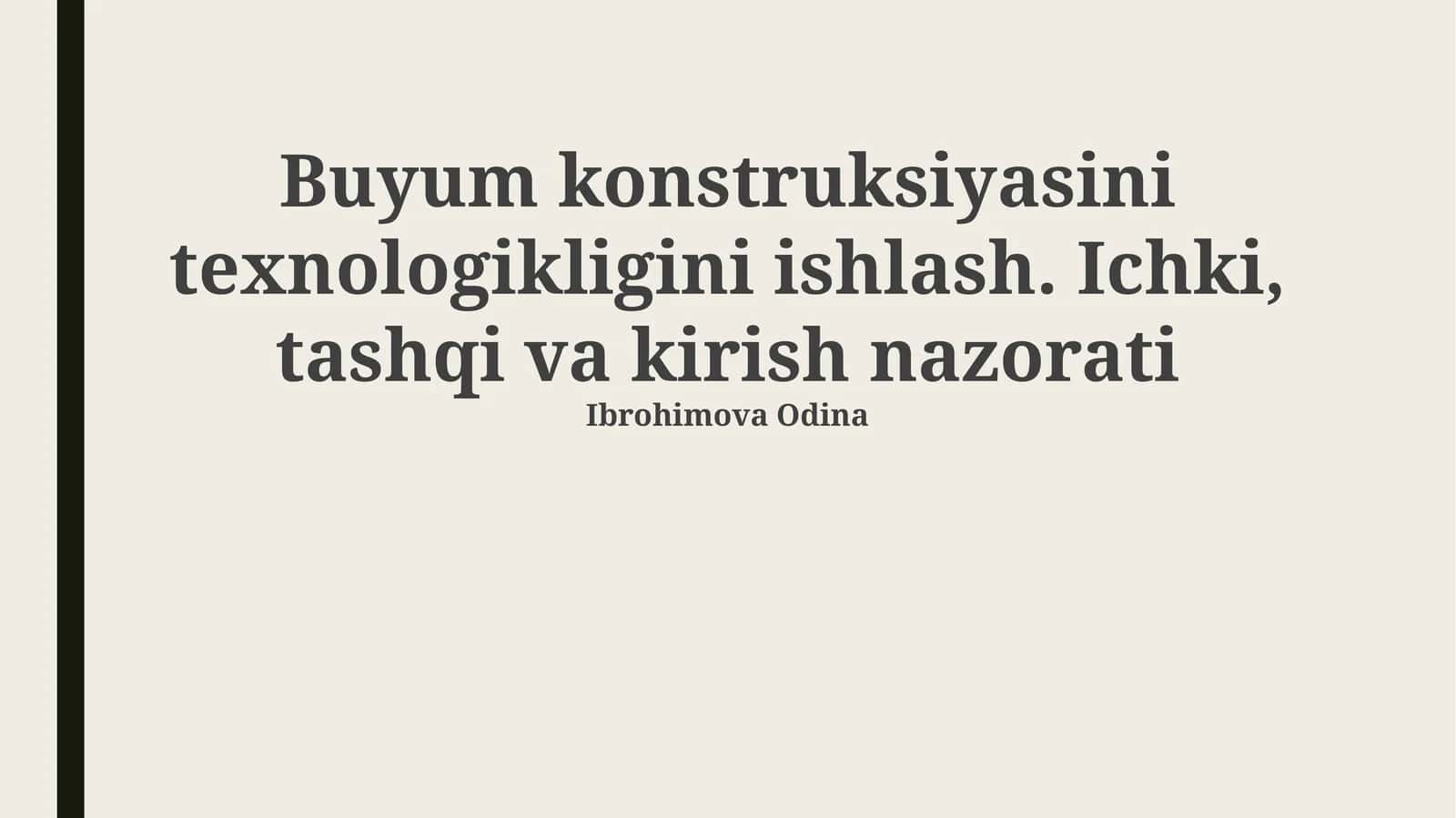 Zamonaviy Qurilish Texnologiyalari 1