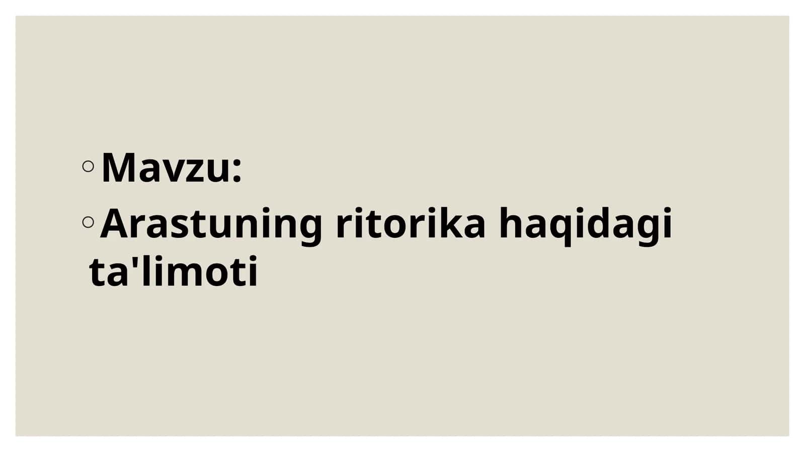 Arastuning ritorika haqidagi ta'limoti 1