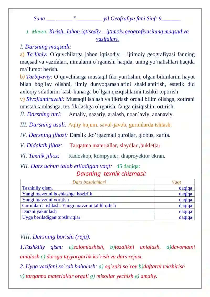 Jahon Iqtisodiy – Ijtimoiy Geografiya