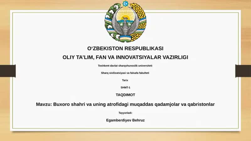 Buxoro shahri va uning atrofidagi muqaddas qadamjolar va qabristonlar 1