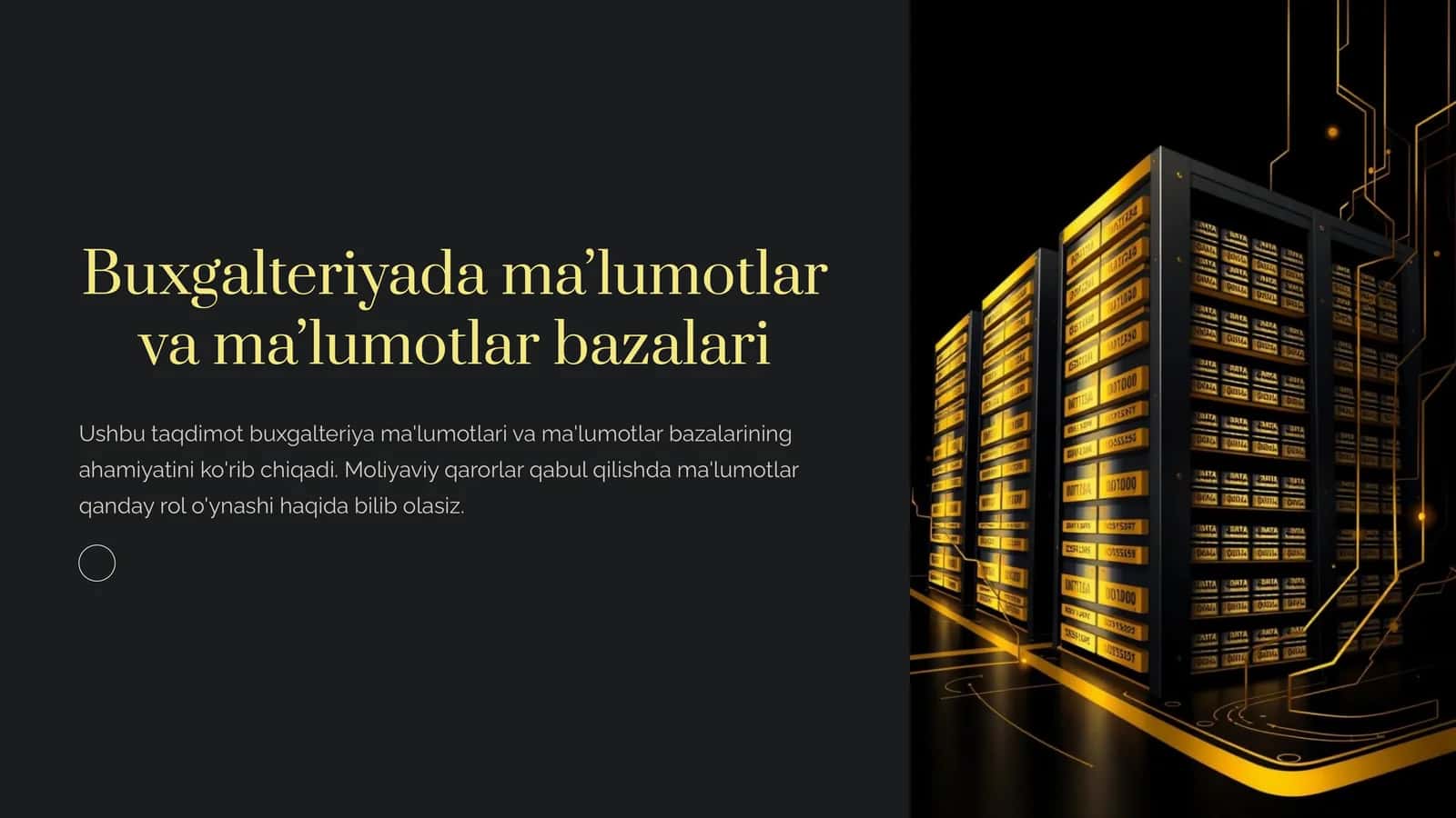 Buxgalteriyada maʼlumotlar va maʼlumotlar bazalari 1