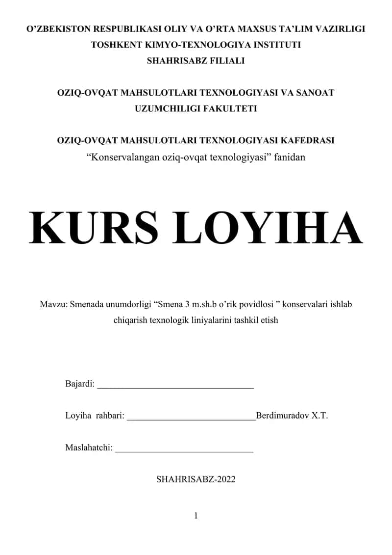 Smenada unumdorligi “Smena 3 m.sh.b o’rik pоvidlоsi ” konservalari 1