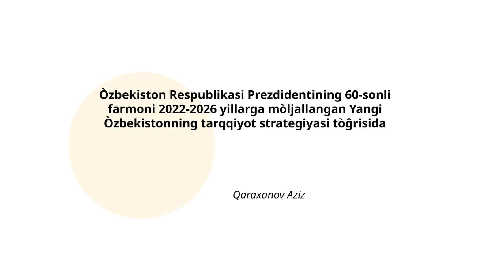 Yangi Òzbekistonning Taraqqiyot Strategiyasi 1
