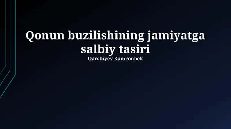 Qonunsizlikning Ijtimoiy Hayotga Salbiy Ta'siri 1