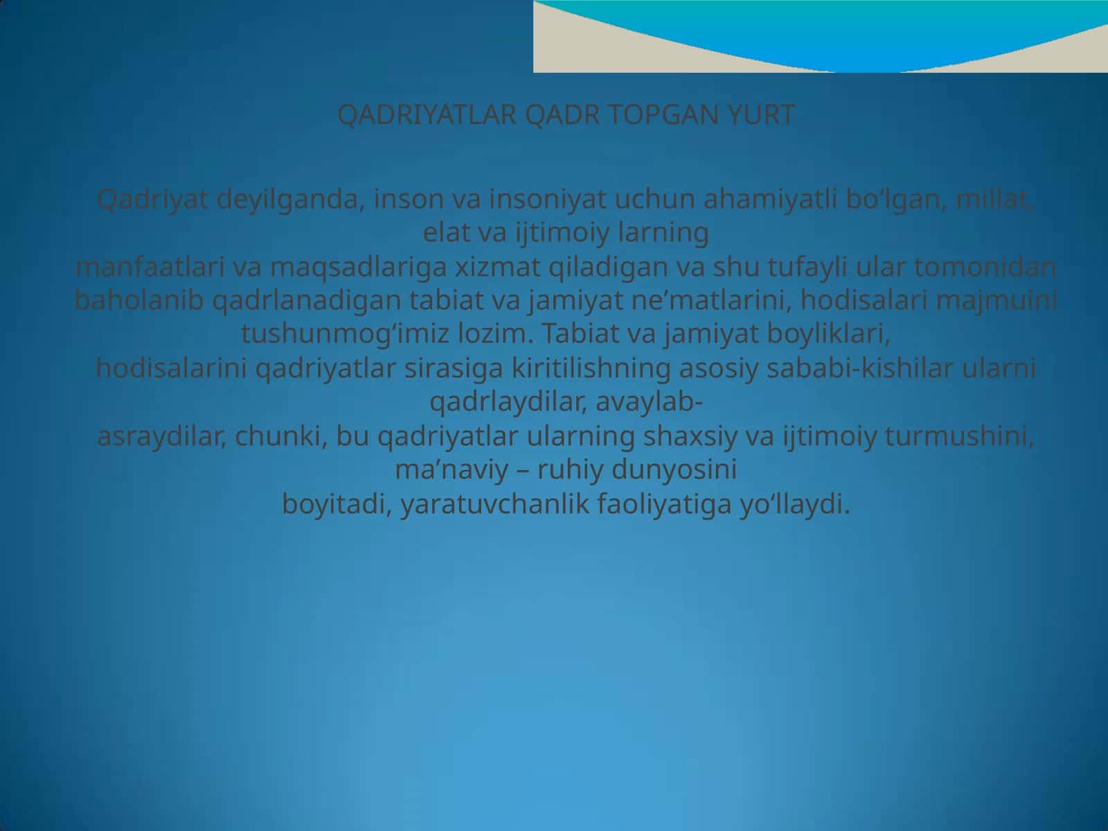 QADRIYATLAR QADR TOPGAN YURT 1