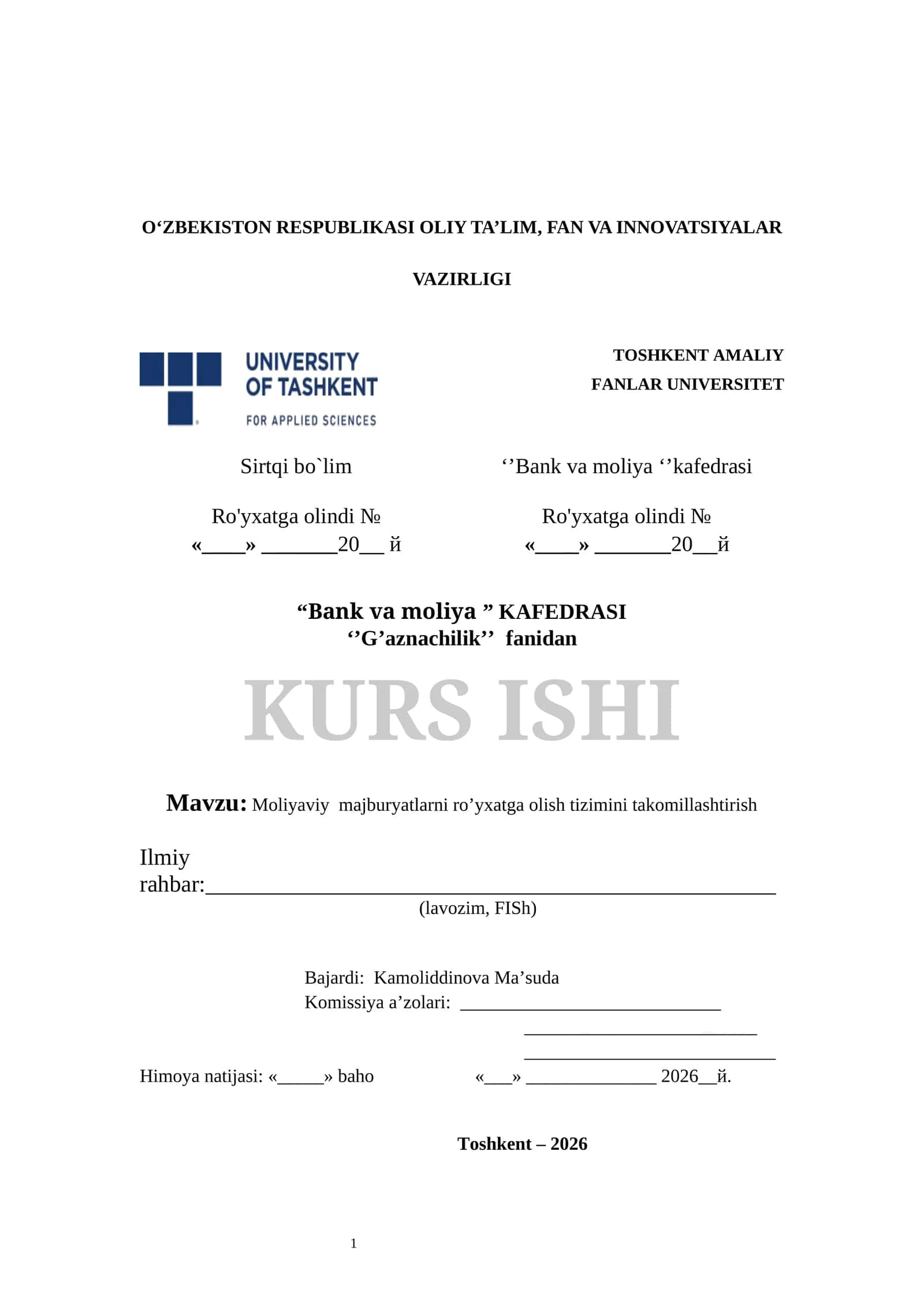 Moliyaviy majburyatlarni ro’yxatga olish tizimini takomillashtirish 1