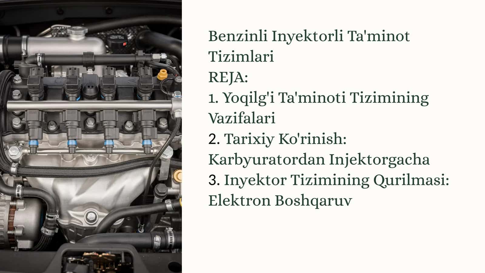 Benzinli Inyektorli Ta'minot Tizimlari 1