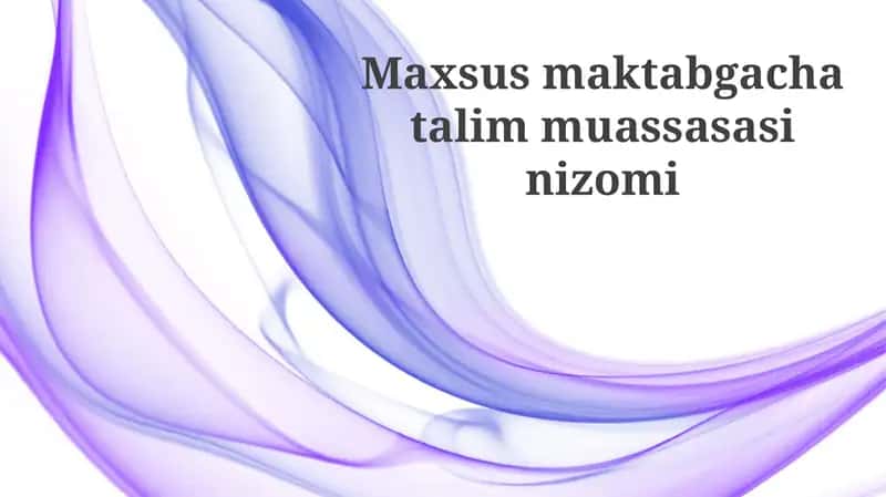 Maxsus maktabgacha ta'lim muassasasi nizomi 1
