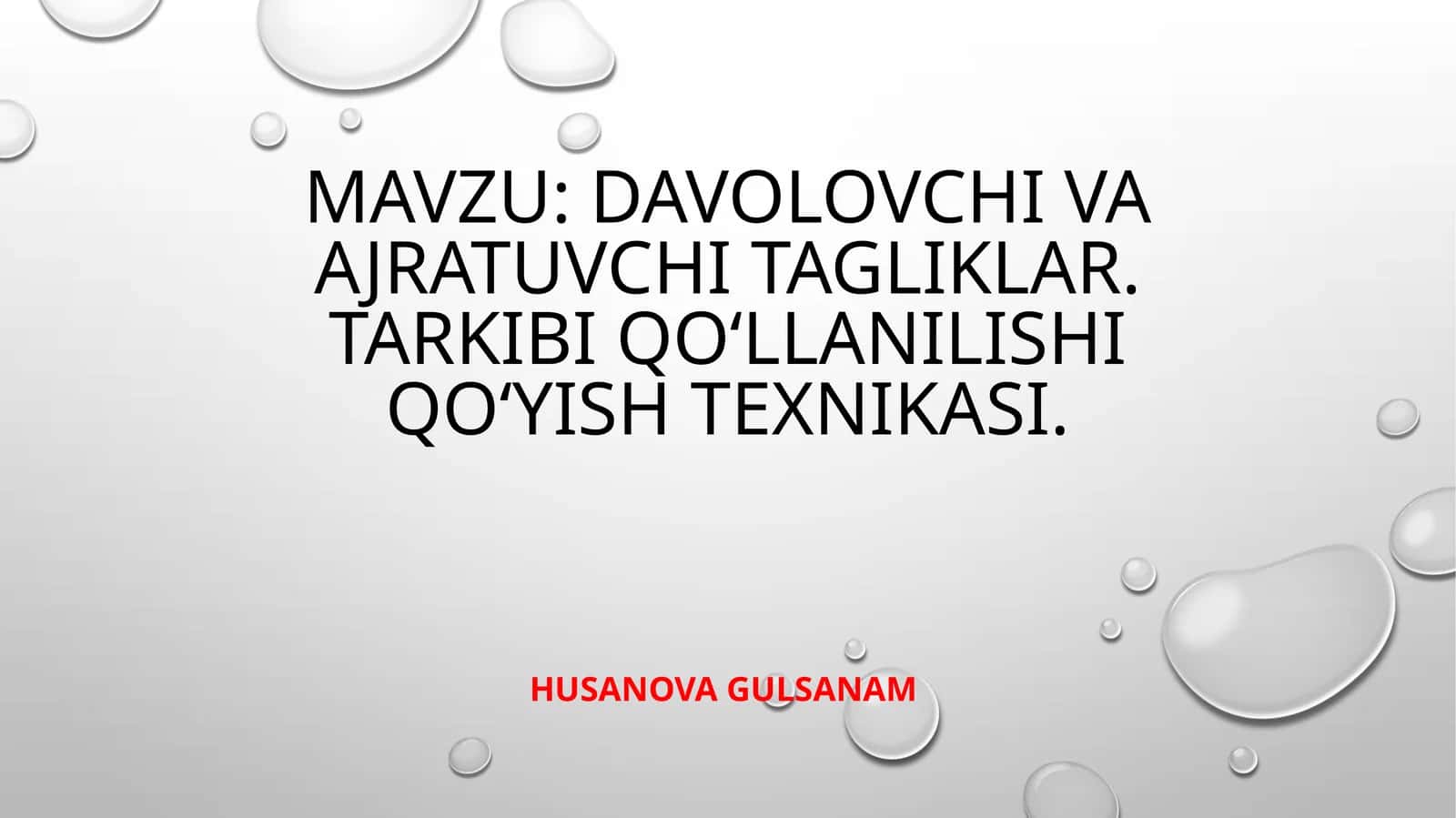 Davolovchi va ajratuvchi tagliklar 1
