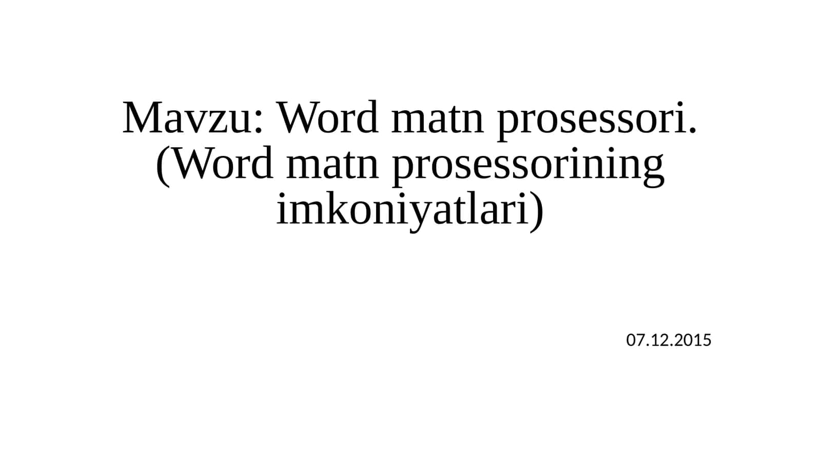 Wordmatnprosessori 1