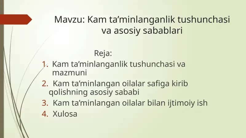 Kam ta’minlanganlik tushunchasi va asosiy sabablari 1