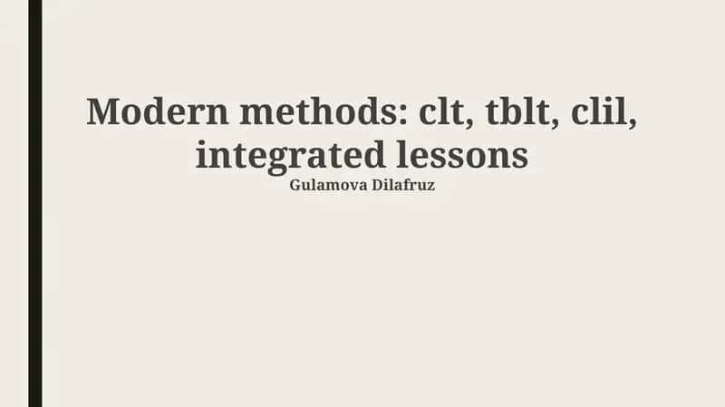 Modern Language Teaching Methods 1