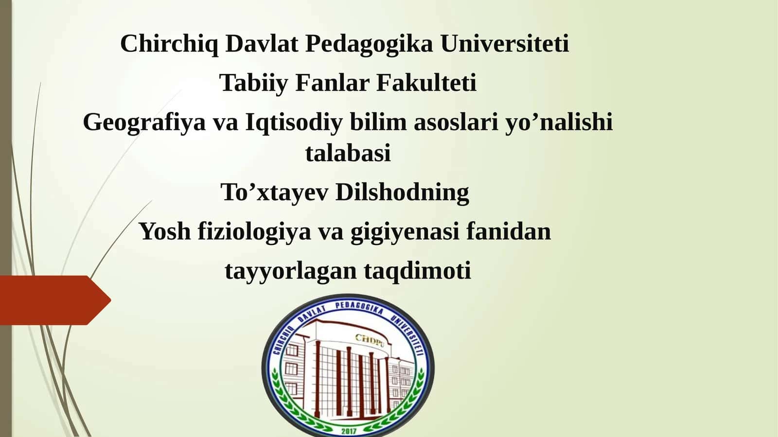 Yosh fiziologiya va gigiyenasi faniga kirish 1