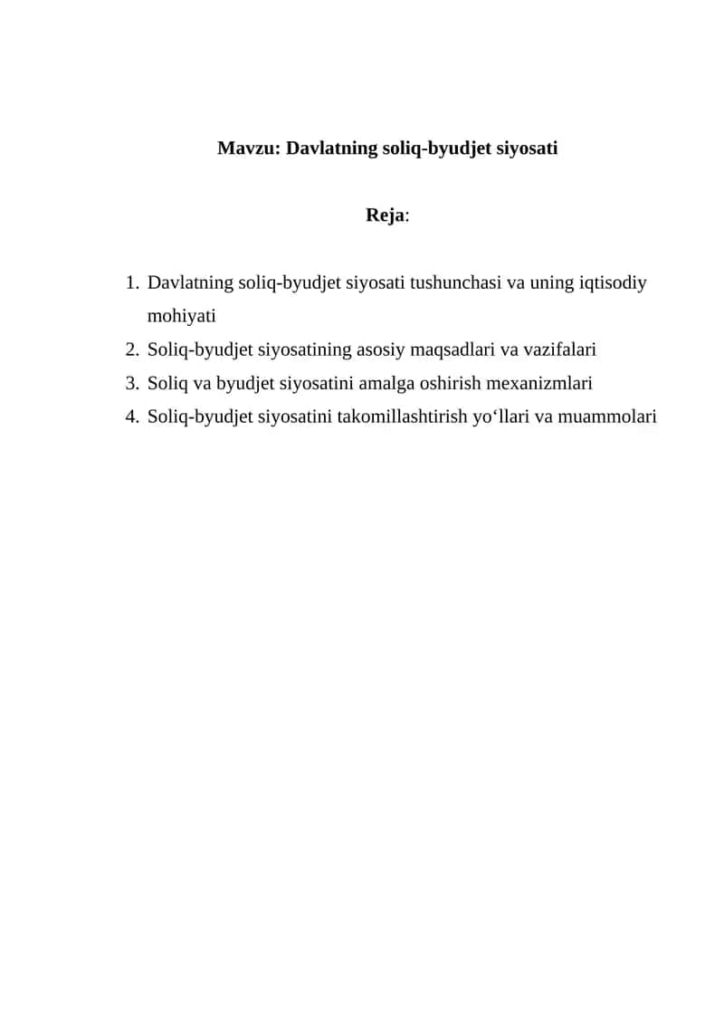 Davlatning soliq-byudjet siyosati 1