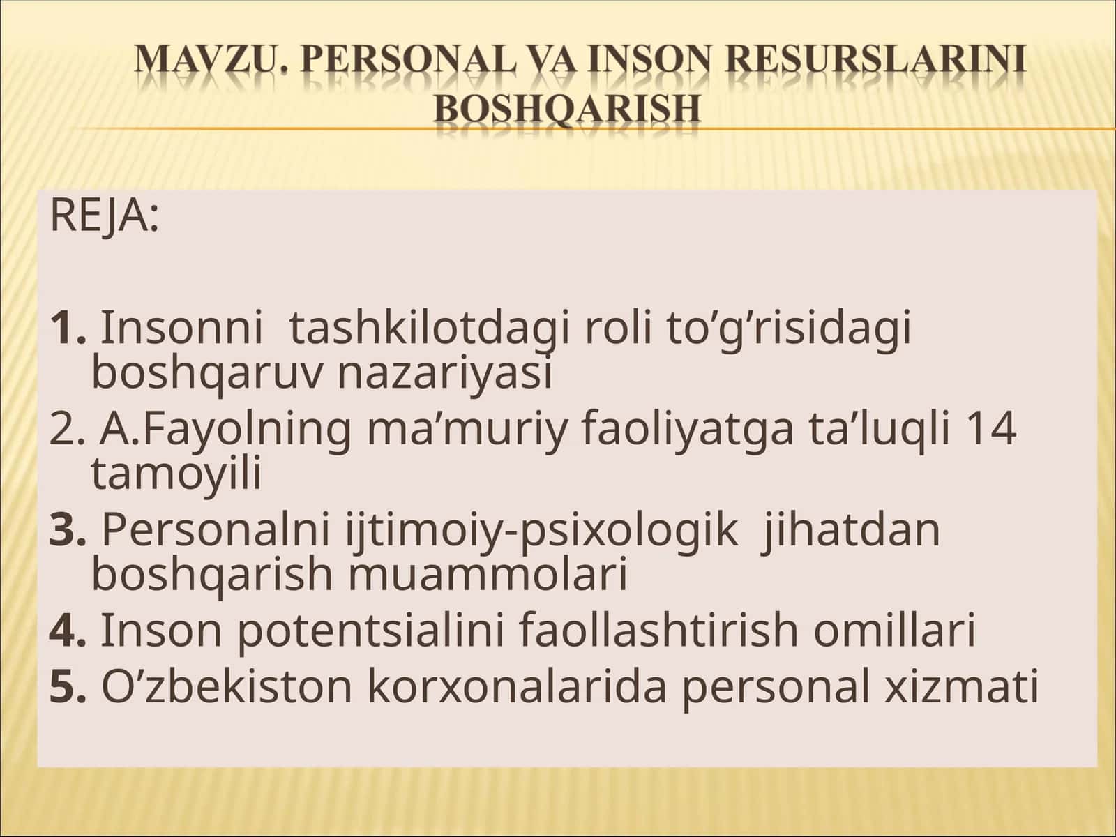 Personalni boshqarish 1