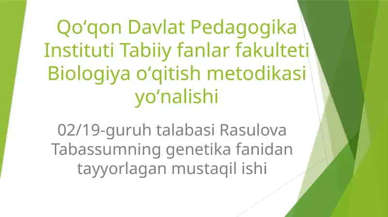 Biologiya o‘qitish metodikasi 1