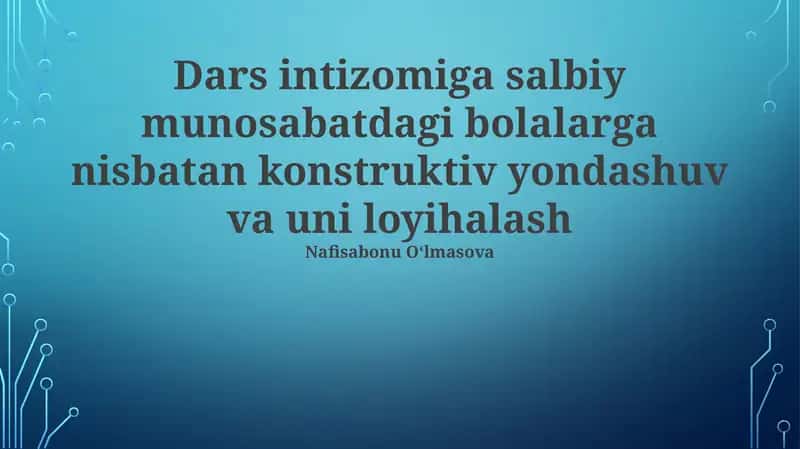 Intizomga Salbiy Munosabatda Bo'lgan Bolalar Uchun Konstruktiv Yondashuv 1